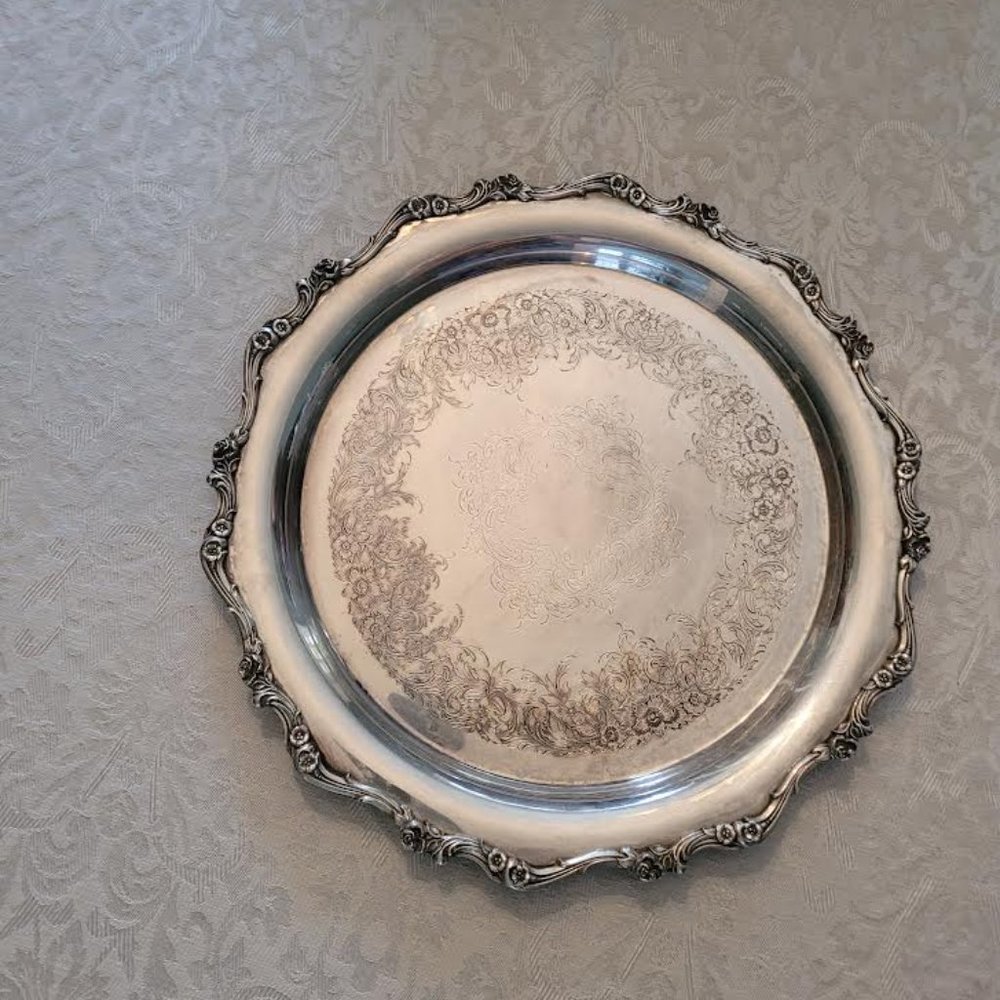 Wilcox International Silver Co. American Rose 313 Serving tray